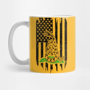 Distressed Flag & Don't Tread On Me Yellow Mug